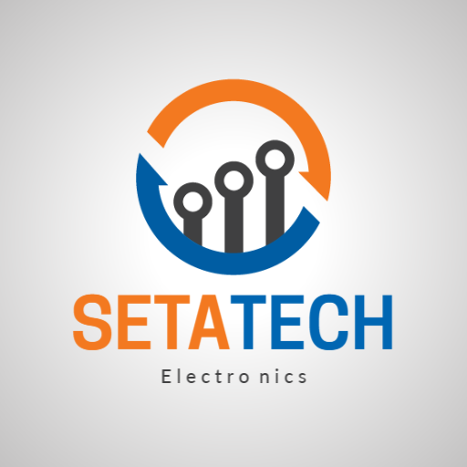 Dynamic Orange and Blue Design Represents Electronics Logo Template