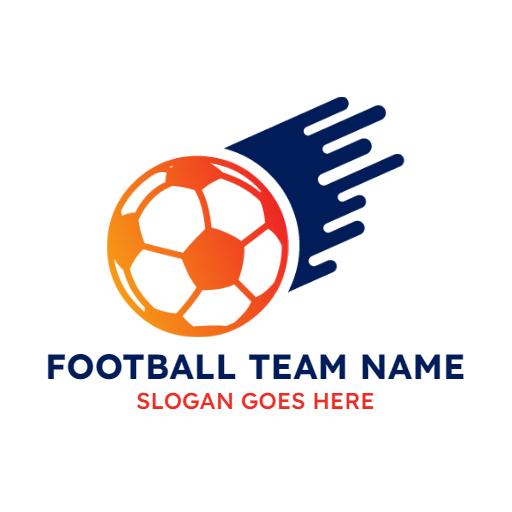 Dynamic Orange and Blue Football Team Logo Representing Speed Logo Template