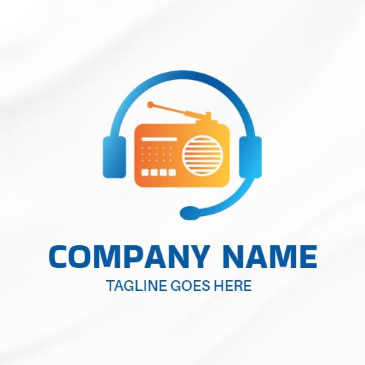 Dynamic Orange and Blue Radio Streaming Experience Logo Template