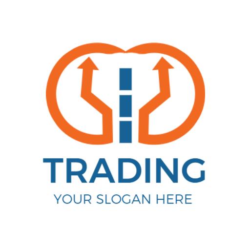 Dynamic Orange and Blue Trading Strategy Insights Logo Template