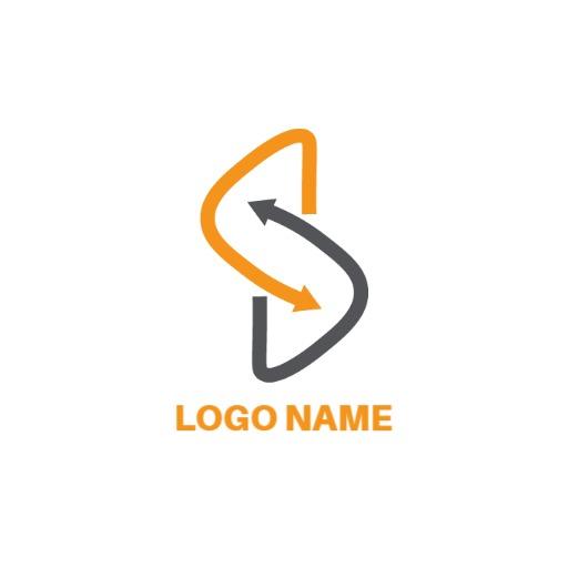 Dynamic Orange and Gray Arrows Enhancing Sales Growth Logo Template