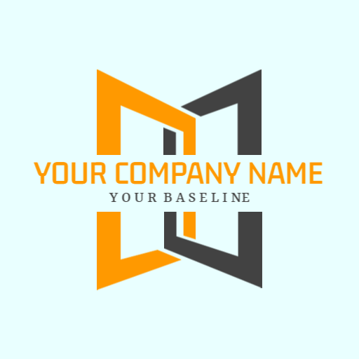 Dynamic Orange and Gray Shapes Representing Company Identity Logo Template
