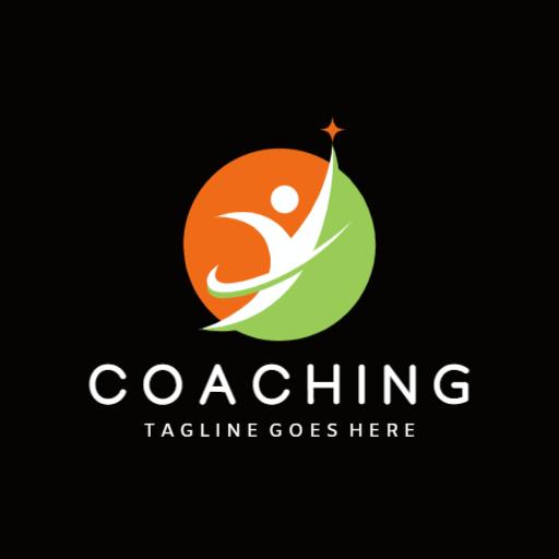 Dynamic Orange and Green Coaching for Personal Growth Logo Template