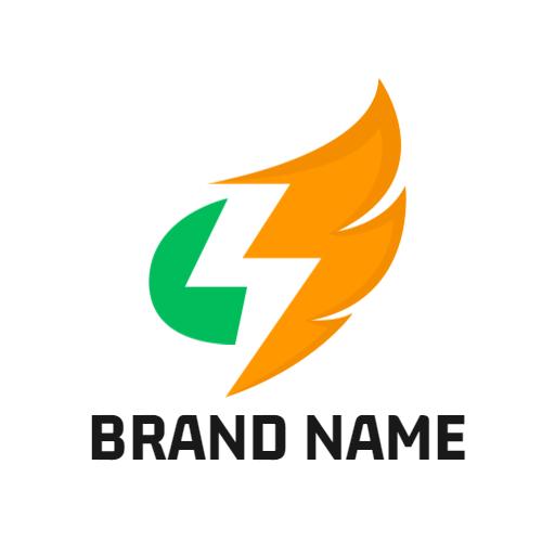 Dynamic Orange and Green Design Representing Energy Solutions Logo Template