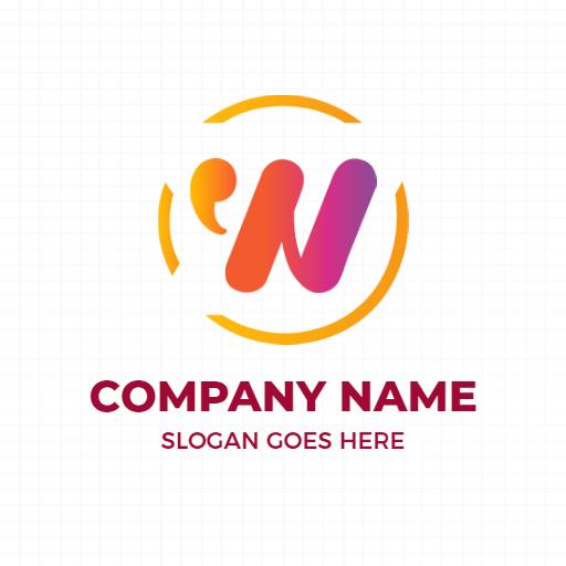 Dynamic Orange and Pink W Letter Design for Branding Logo Template