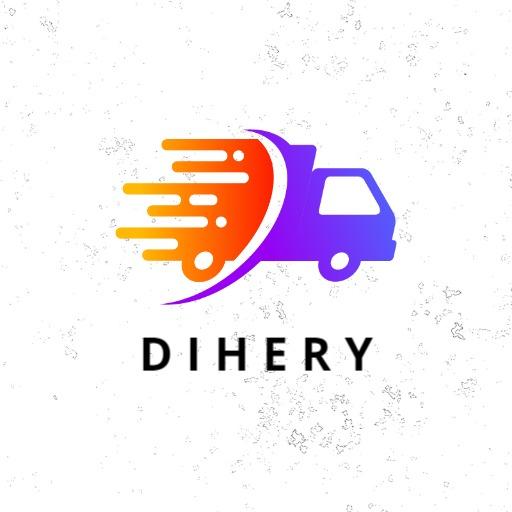 Dynamic Orange and Purple Food Delivery Truck Logo Template
