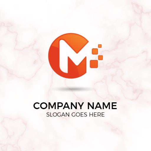 Dynamic Orange and White Design for Modern Marketing Logo Template