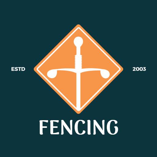 Dynamic Orange and White Fencing Design for Competitive Sports Logo Template