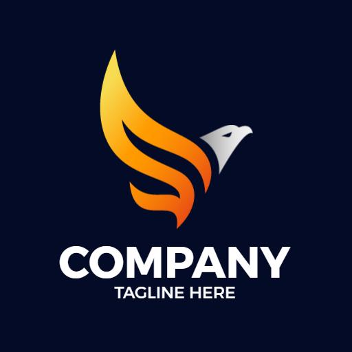Dynamic Orange and Yellow Gradient Eagle Wing Logo Template
