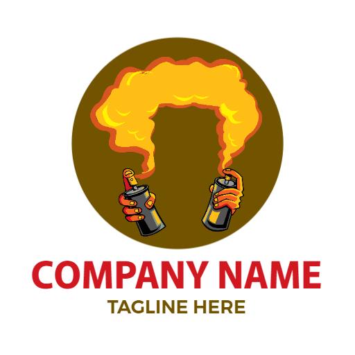 Dynamic Orange and Yellow Graffiti Spray Paint Logo Template