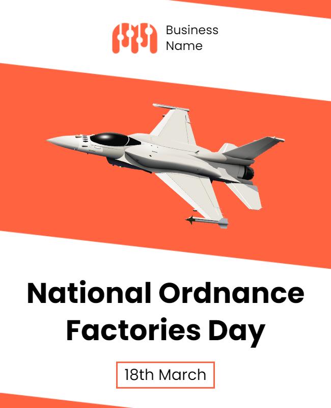 Dynamic Orange Aviation National Ordnance Day Poster Template