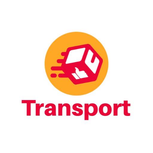 Dynamic Orange Background Showcasing Fast Transport Services Logo Template