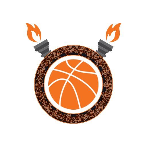 Dynamic Orange Basketball Design with Fiery Accents Logo Template