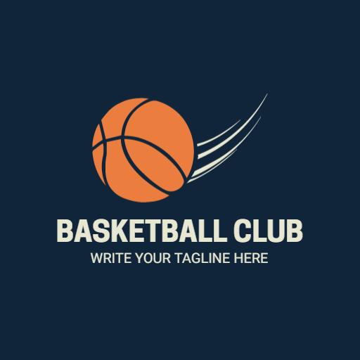 Dynamic Orange Basketball in Motion for Basketball Club Logo Template