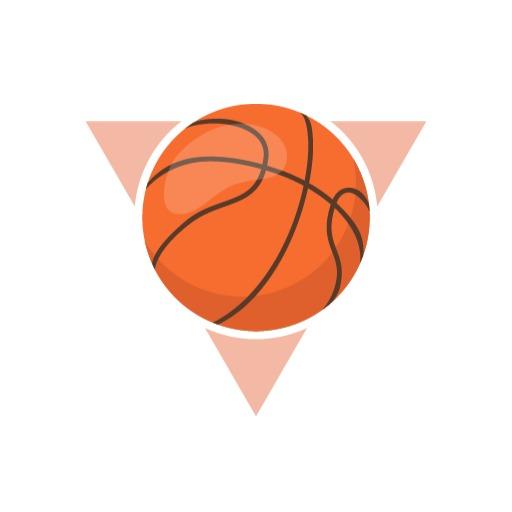Dynamic Orange Basketball within Triangular Design Logo Template
