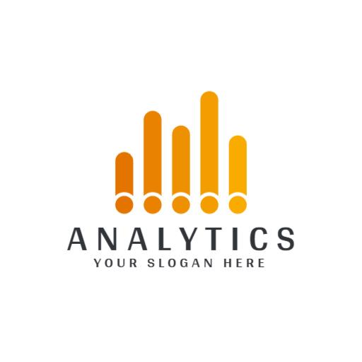 Dynamic Orange Data Visualization for Analytics Growth Logo Template