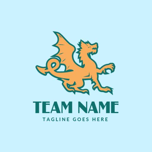 Dynamic Orange Dragon Design for Sports Team Logo Template