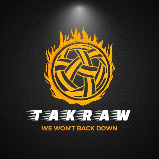 Dynamic Orange Fire Symbolizing Sepak Takraw Spirit Logo Template