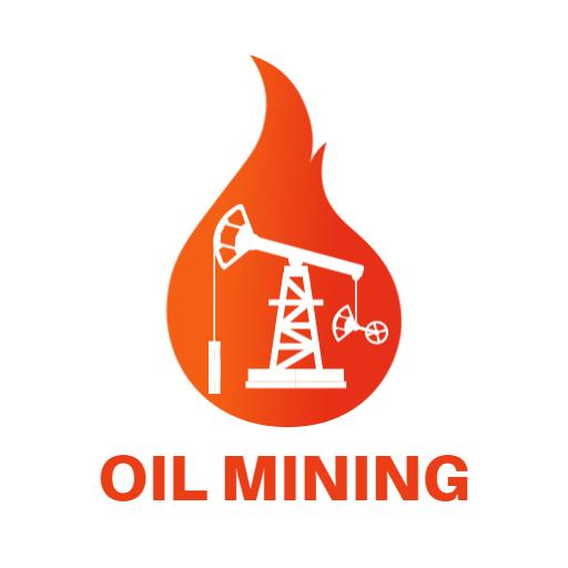 Dynamic Orange Flame Representing Oil Mining Industry Logo Template
