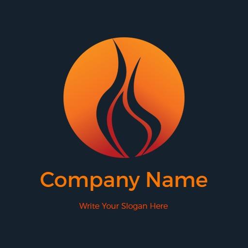 Dynamic Orange Flames Evoking Passion in Fire Industry Logo Template