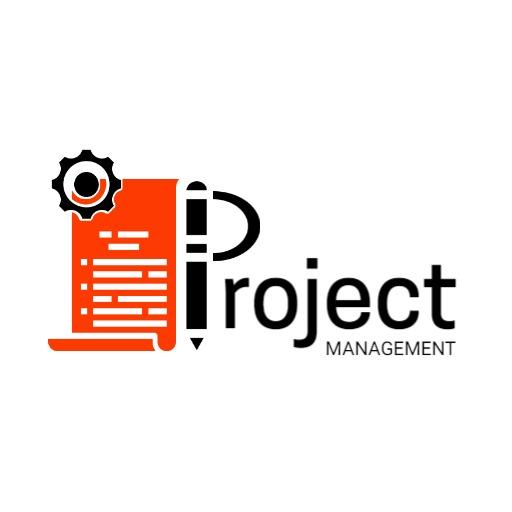 Dynamic Orange Graphics Representing Project Management Logo Template