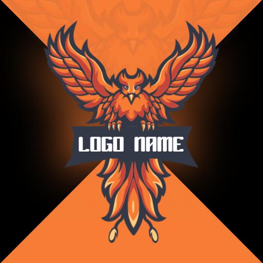 Dynamic Orange Phoenix Design Representing Esports Team Logo Template