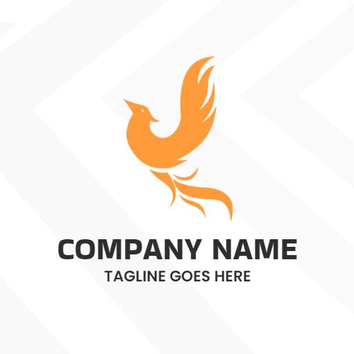 Dynamic Orange Phoenix Design Symbolizing Renewal Logo Template