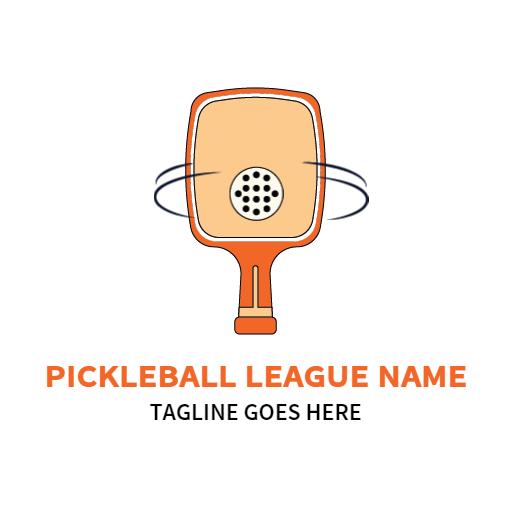 Dynamic Orange Pickleball Paddle Represents Exciting League Logo Template