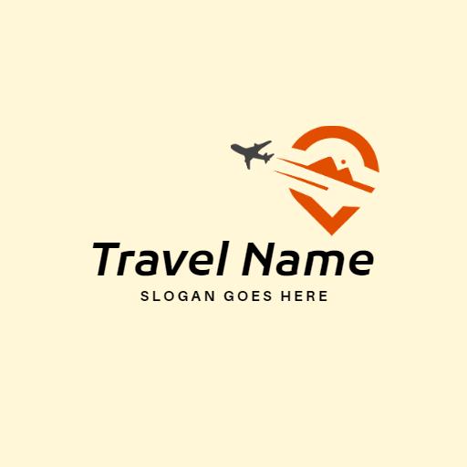 Dynamic Orange Plane Symbolizing Exciting Travelling Adventures Logo Template