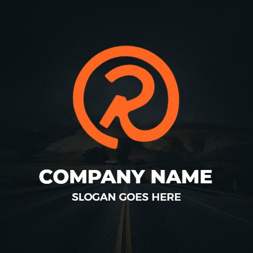 Dynamic Orange R Letter Design Showcasing Modern Identity Logo Template