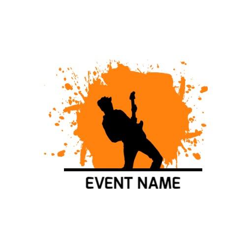 Dynamic Orange Splash Design for Music Event Logo Template