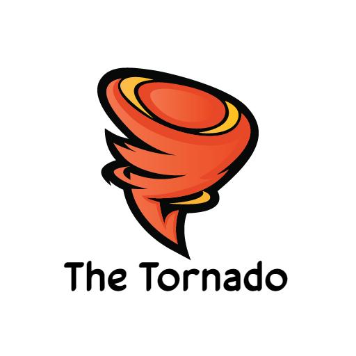 Dynamic Orange Tornado Symbolizing Natural Forces Logo Template