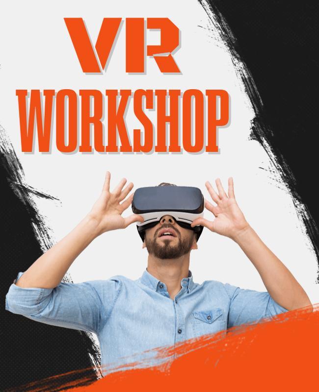 Dynamic Orange Virtual Reality Workshop Poster Template