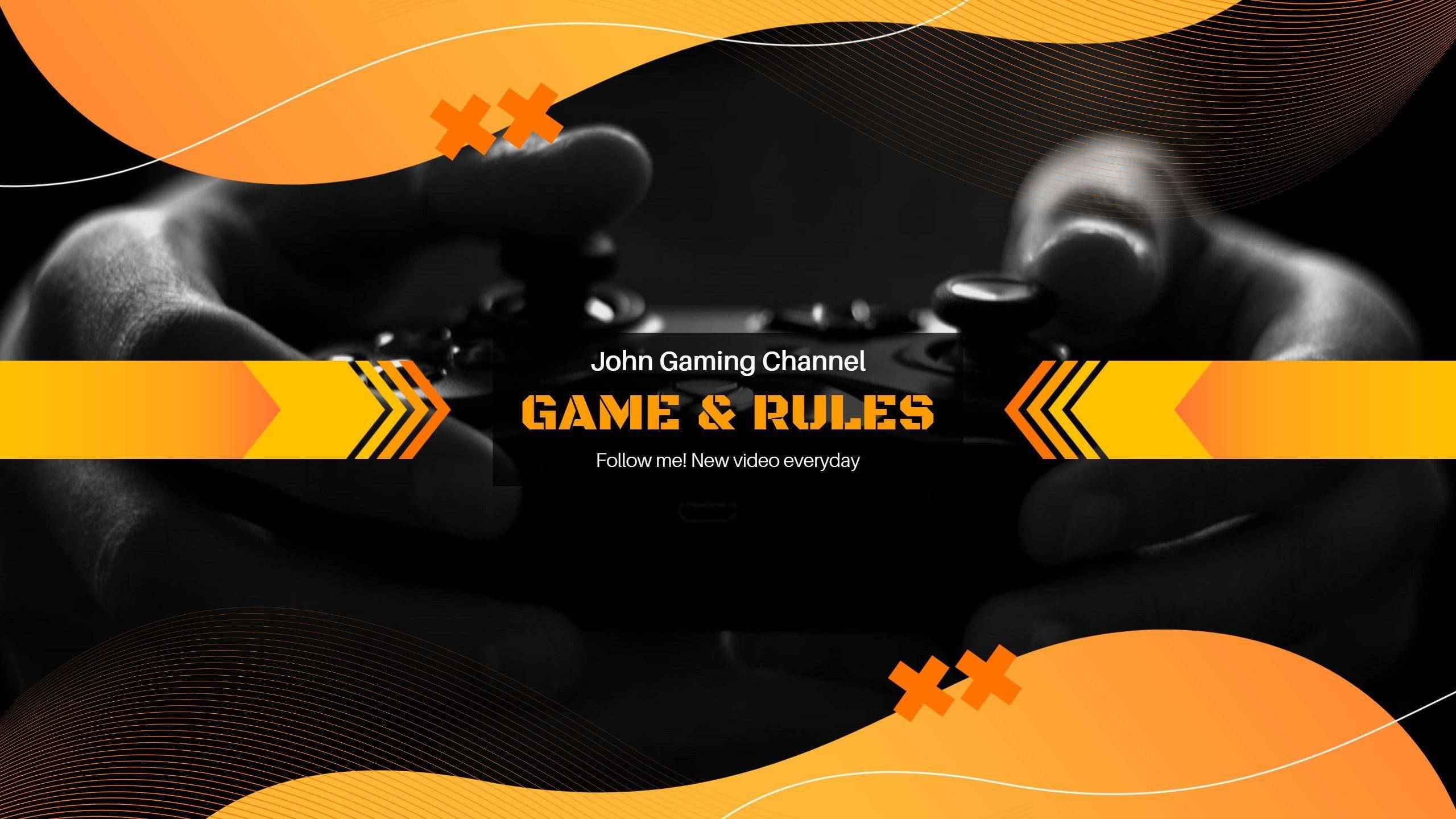 Dynamic Orange Waves with Game Rules Design Banner Template