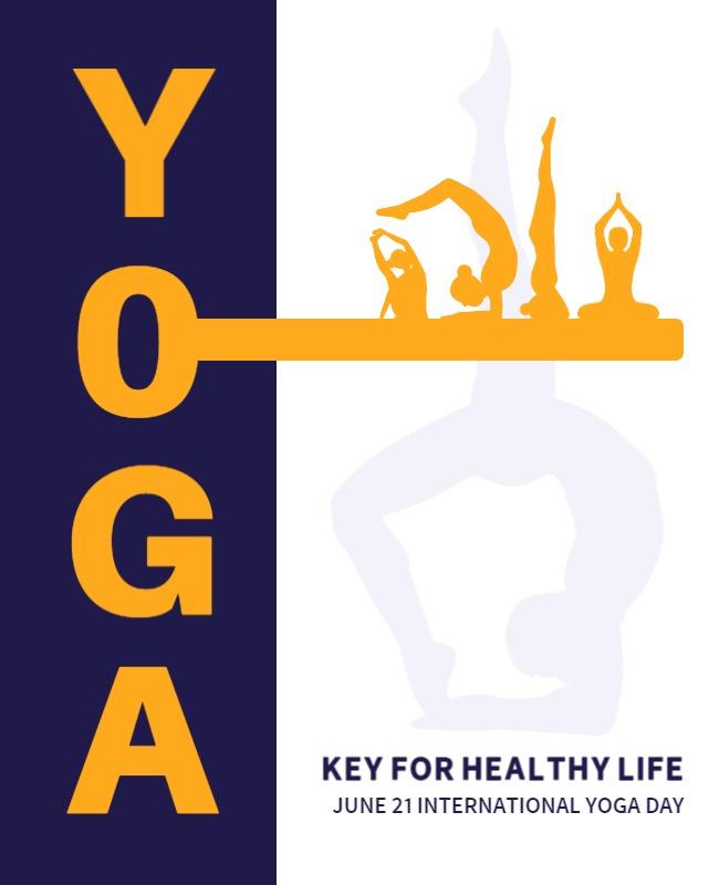 Dynamic Orange Yoga Wellness Celebration Poster Template