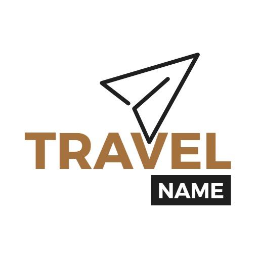 Dynamic Paper Airplane Design Representing Travelling Logo Template