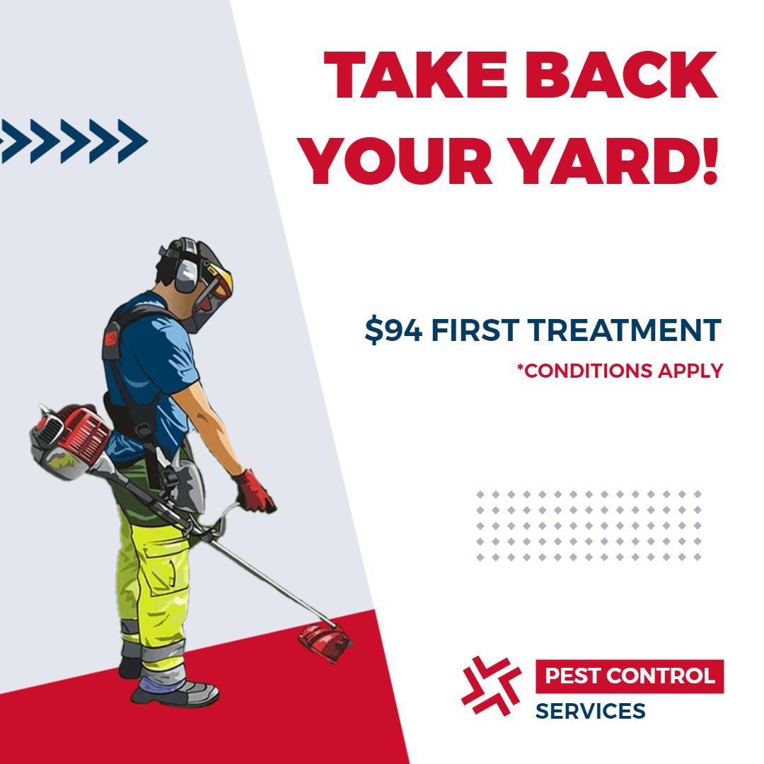 Dynamic Pest Control Service First Treatment Offer Ad Template