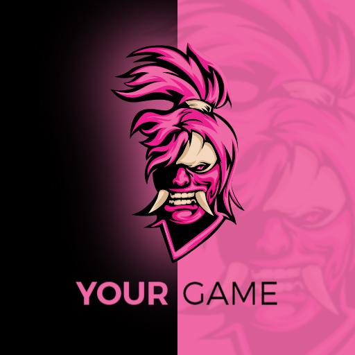 Dynamic Pink and Black Esports Character Logo Template