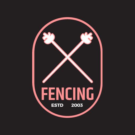 Dynamic Pink and Black Fencing Design with Established Year Logo Template