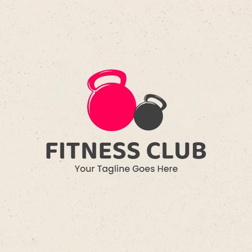 Dynamic Pink and Black Kettlebell Design for Fitness Logo Template
