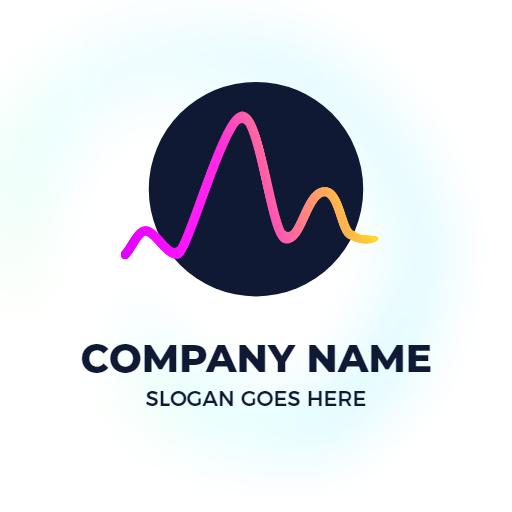 Dynamic Pink and Purple Waves Representing M Letter Logo Template