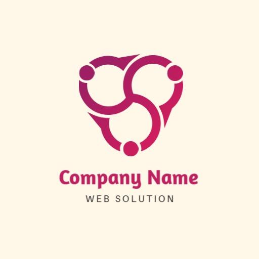 Dynamic Pink and White Logo Representing Web Solutions Logo Template