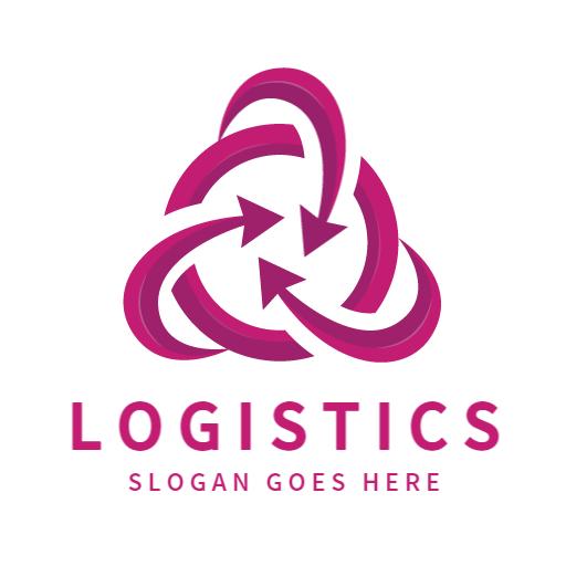 Dynamic Pink Arrow Design Capturing Logistics Operations Logo Template