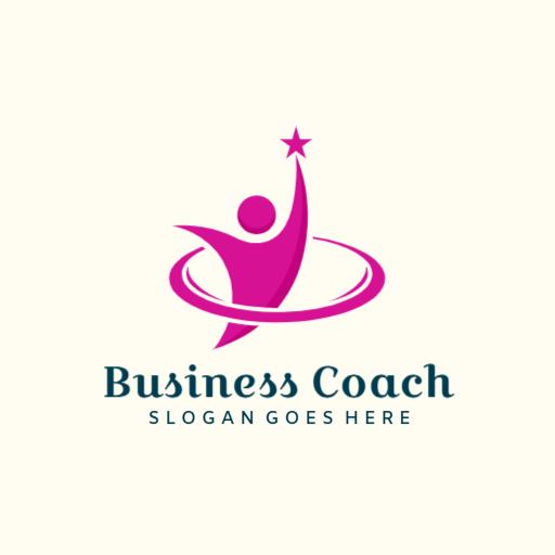 Dynamic Pink Business Coaching for Personal Growth Logo Template