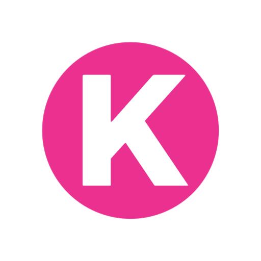 Dynamic Pink Circular Letter K Representation in Alphabet Logo Template
