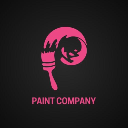 Dynamic Pink Paint Brush Inspiring Creative Painting Logo Template