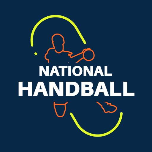 Dynamic Player Illustration Showcasing National Handball Logo Template