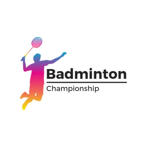 Dynamic Player Silhouette Representing Badminton Championship Logo Template