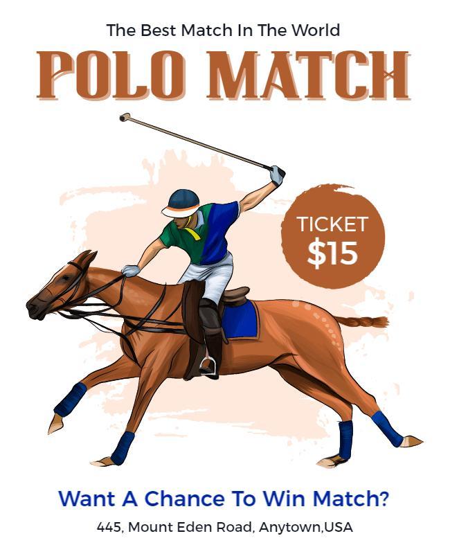 Dynamic Polo Match Excitement Event Poster Template