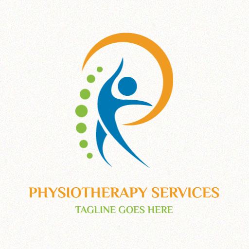 Dynamic Pose in Blue and Green for Physiotherapy Logo Template